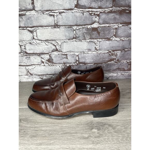 Winthrop USA Brown Leather Penny Loafers Dress Shoes Men’s Sz 10EEE US/44EU - Picture 12 of 16